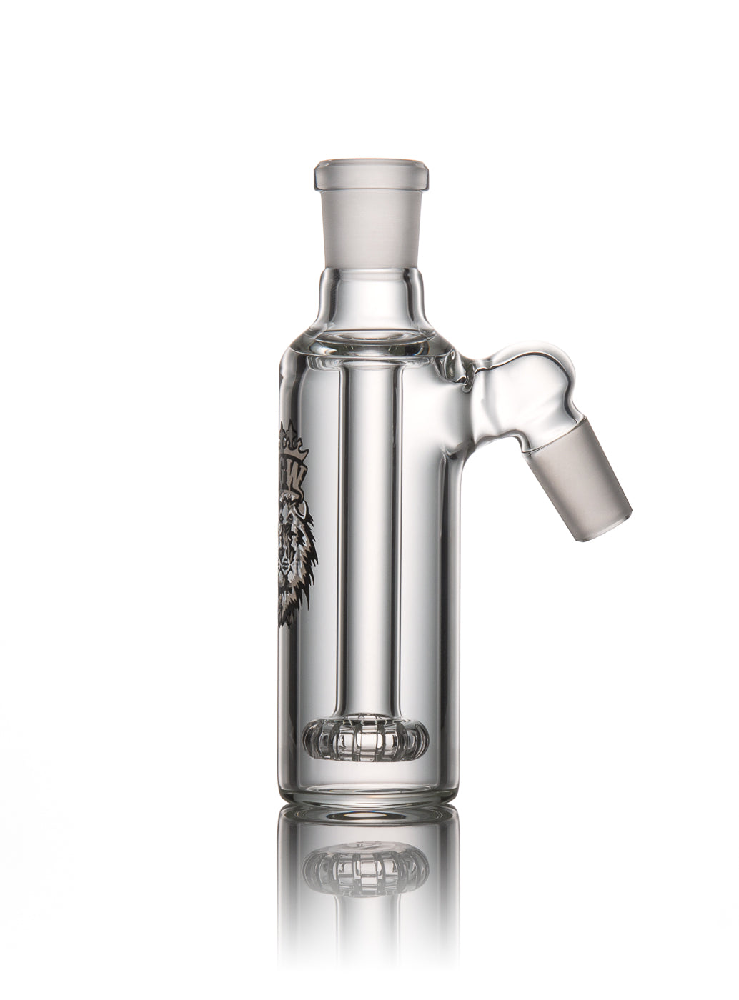 Manifest Glassworks 19mm 45° Cirq Ash Catcher with MGW Logo in Platinum and Black