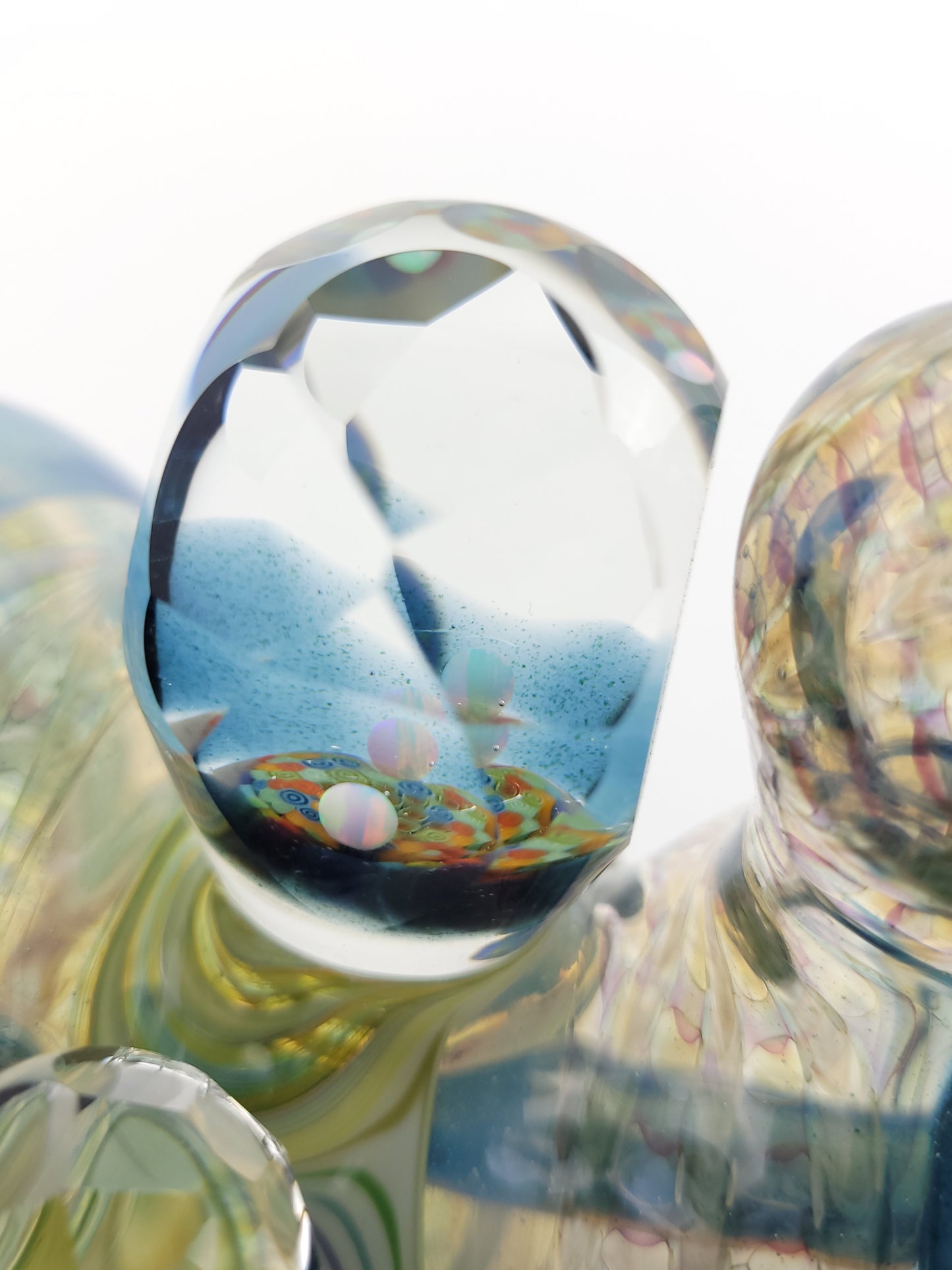 COWBOY Blue Bubbler with faceted attachments