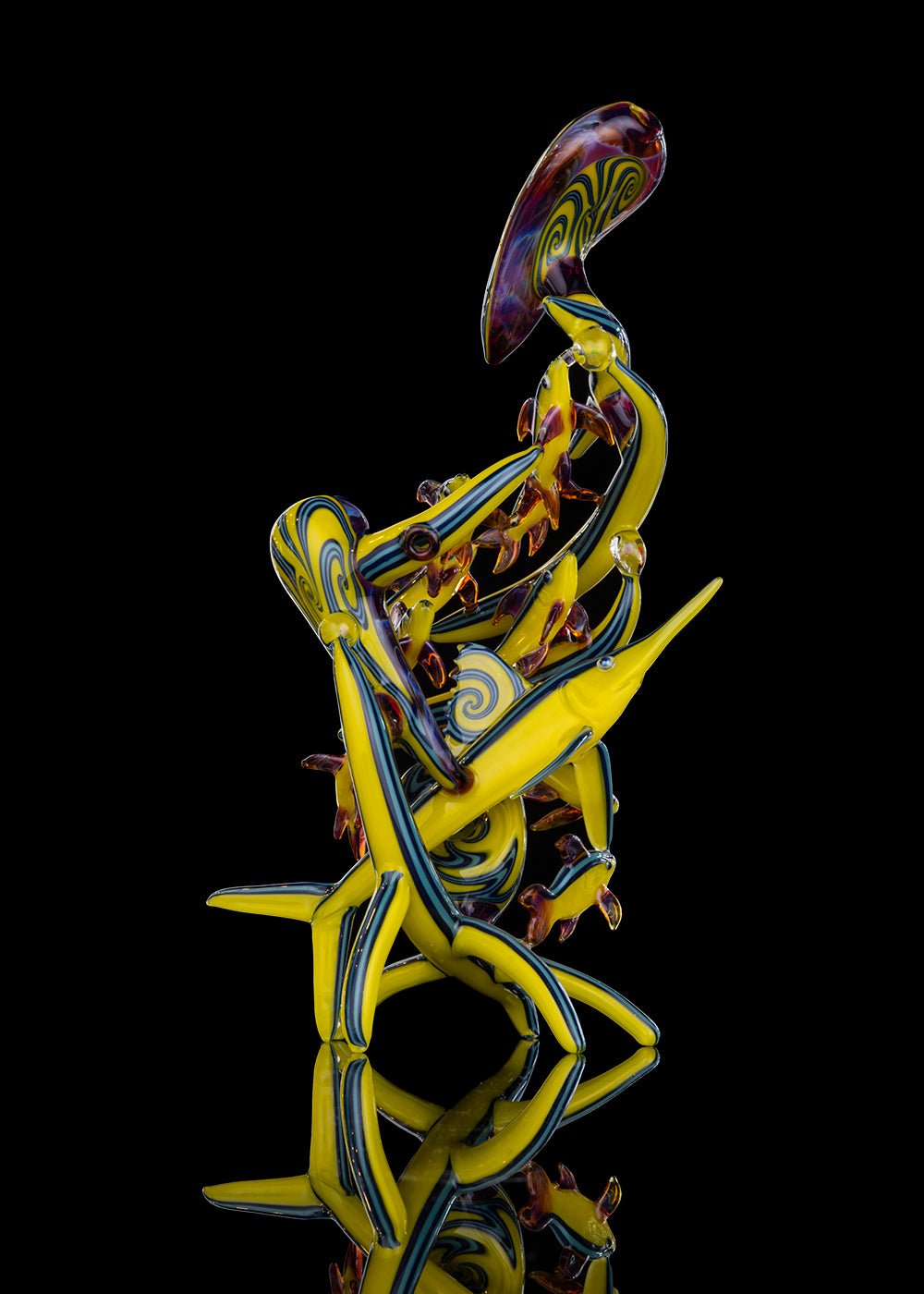 BUCK School of Fish Natual Bubbler by Buck Glass