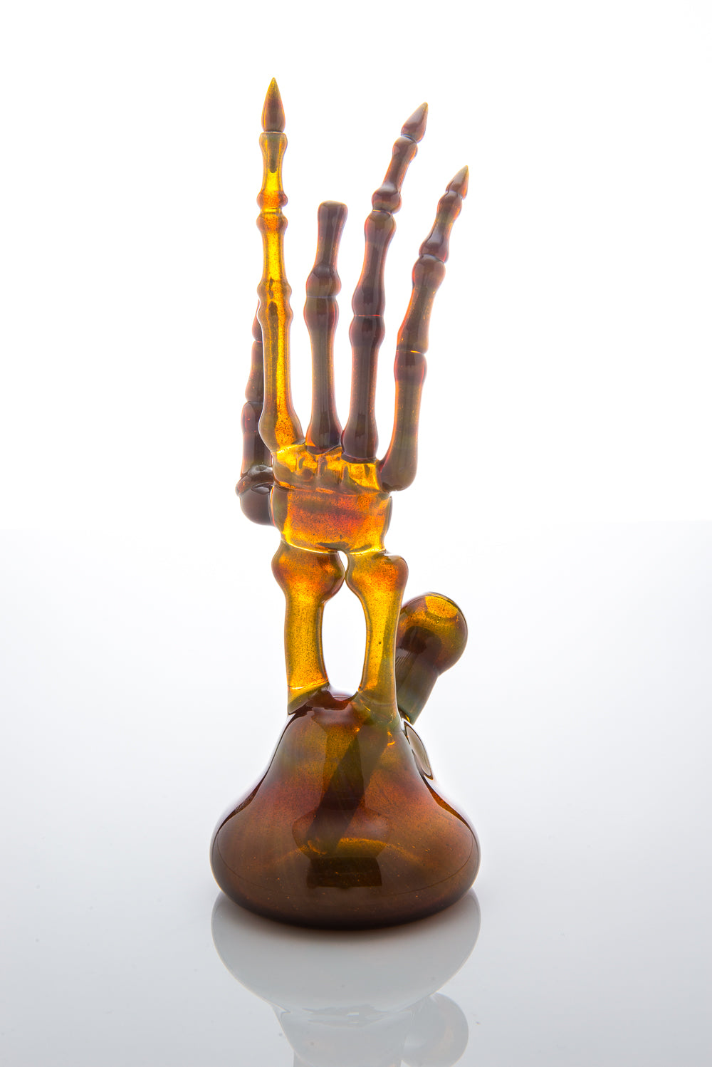 Jerry Garcia Skeleton Hand Vapor Bubbler with Removeable Finger Tip and Matching Dome by John E. Walker