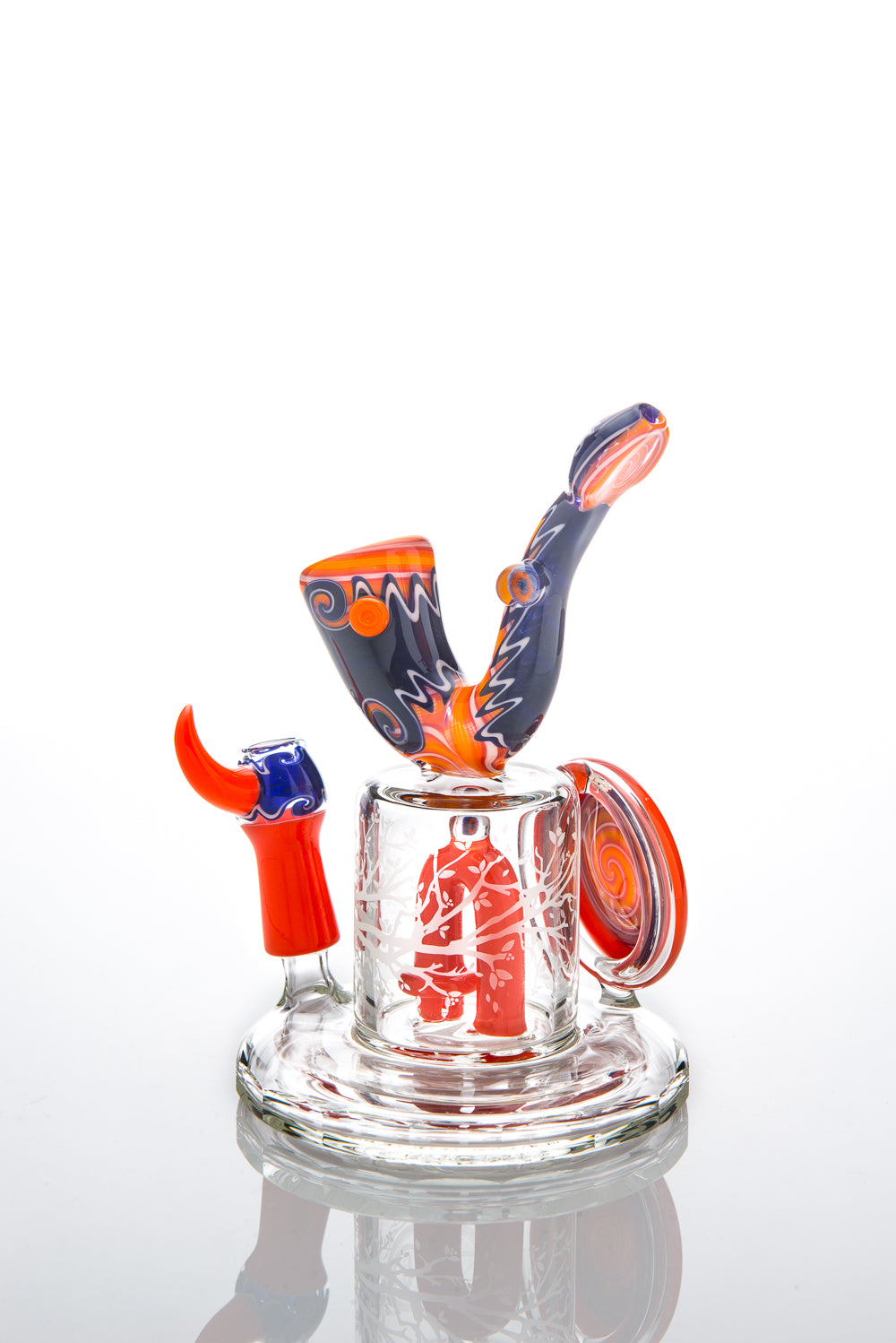 4.0 En4cer Worked Double Reversal Vapor Bubbler with Sherlock Mouthpiece