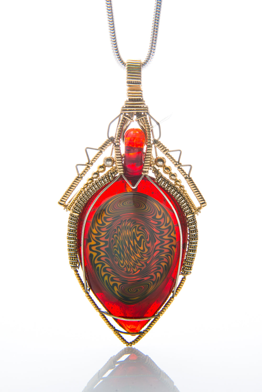 Wire Wrapped "Phoenix" Pendant Collaboration by Trikky and Tim Mayer (Wire Fire Wraps)