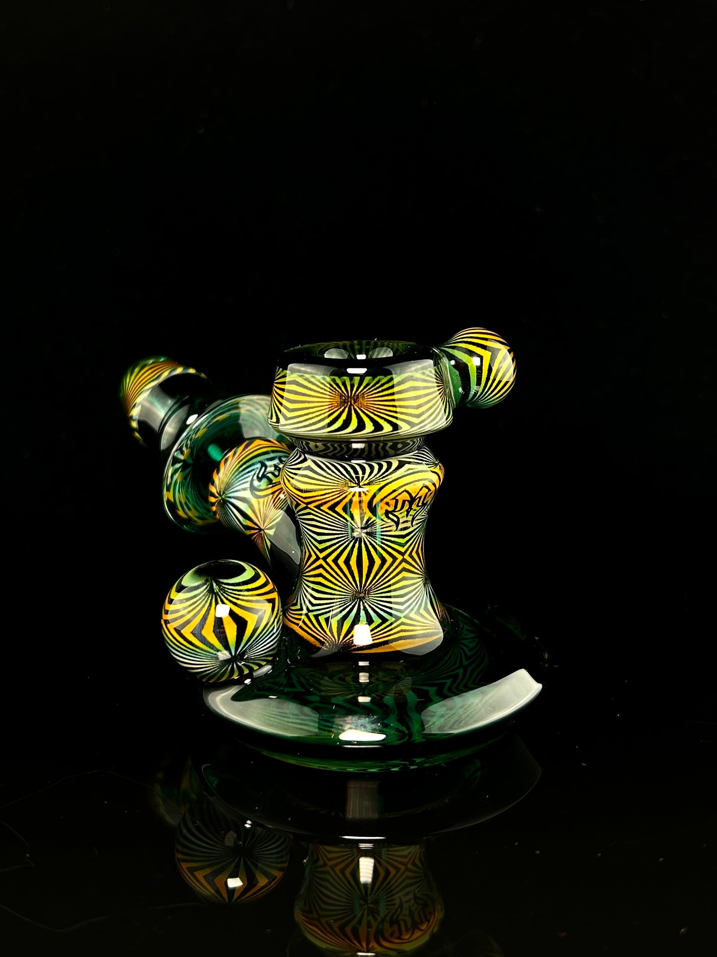 Mothership Glass Teal "Illusion Series" Dry Pipe
