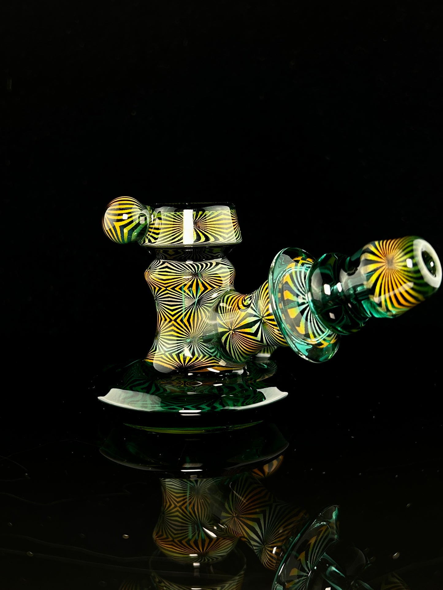 Mothership Glass Teal "Illusion Series" Dry Pipe