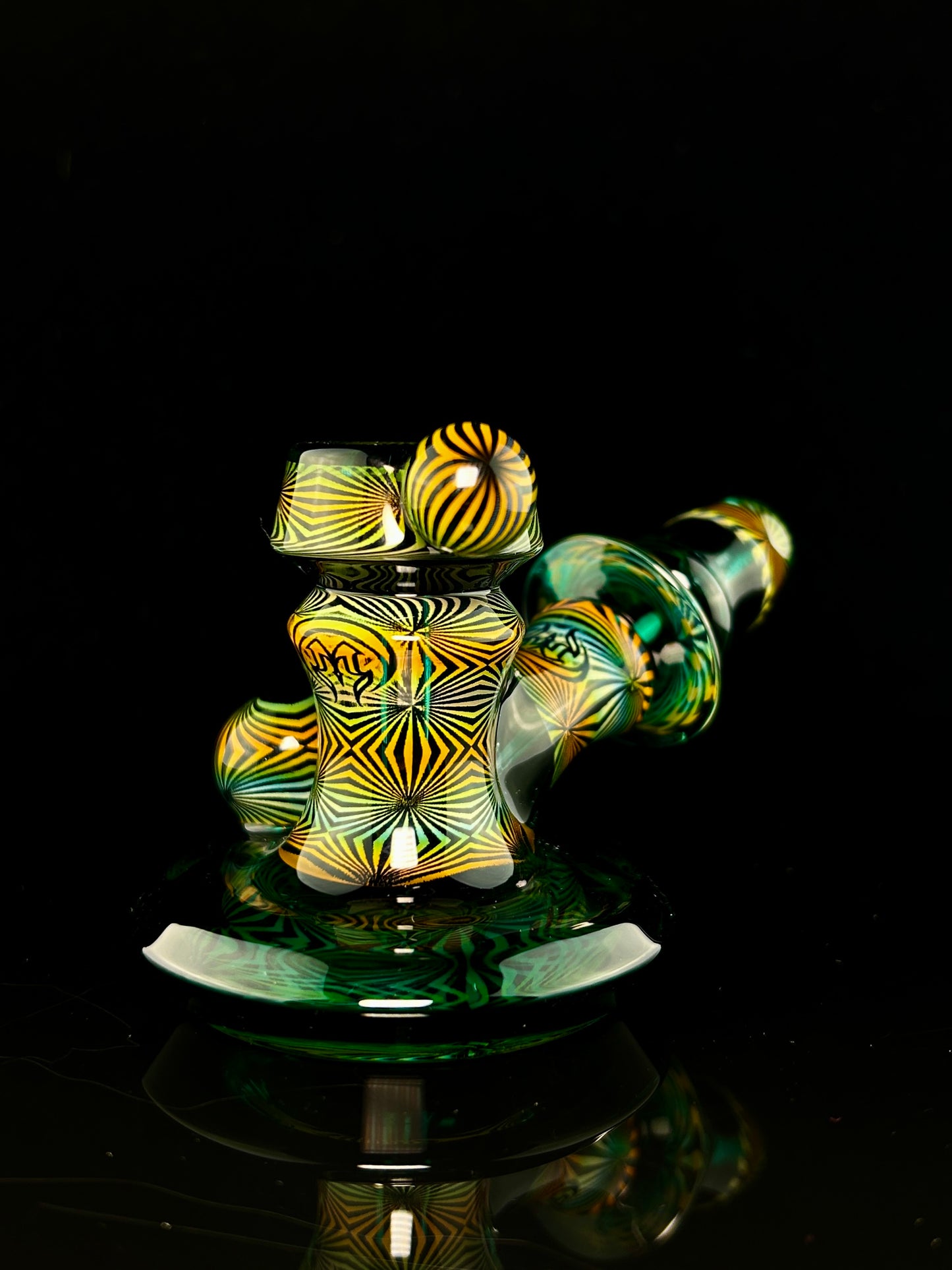 Mothership Glass Teal "Illusion Series" Dry Pipe