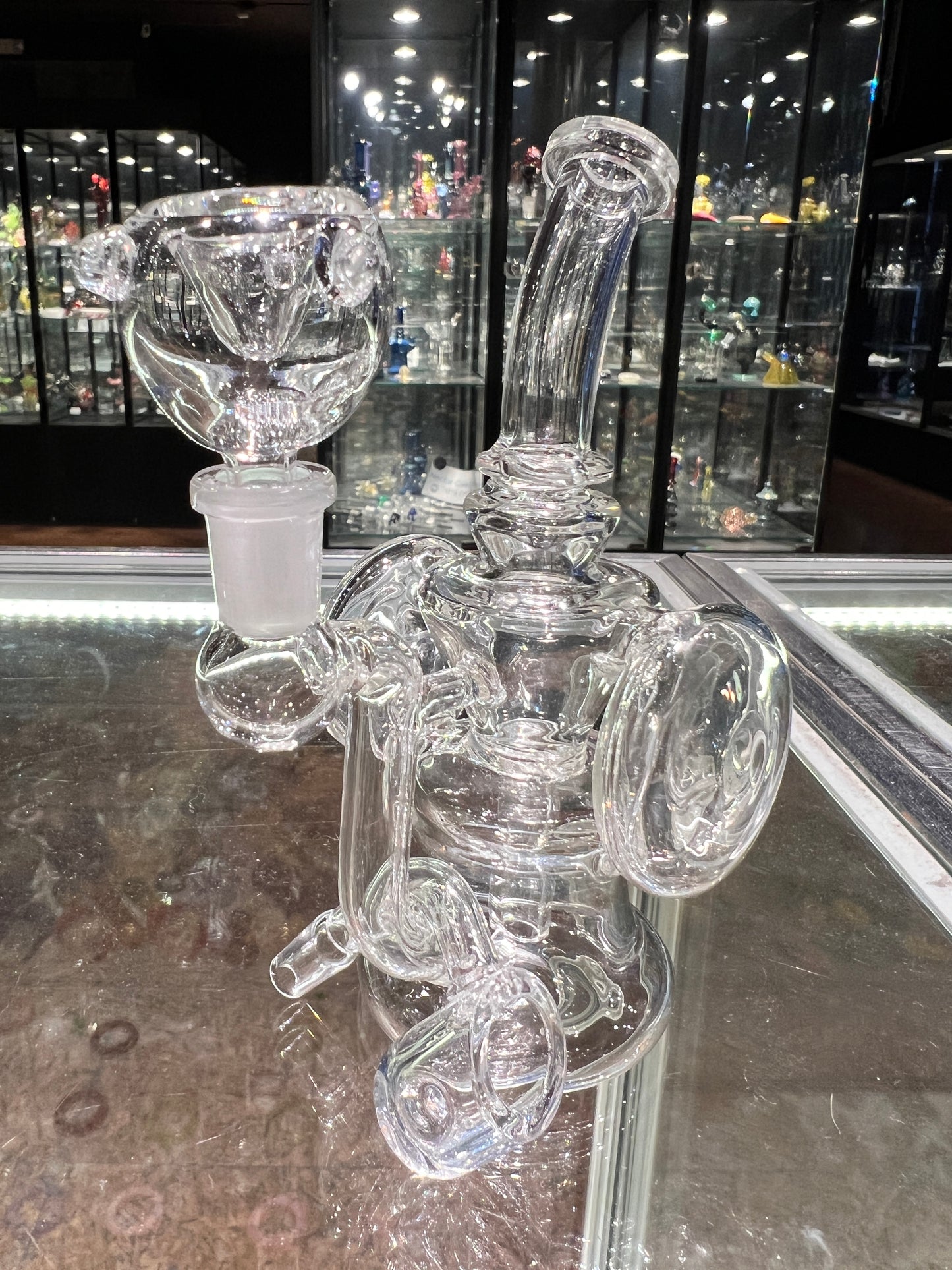 Mini 10MM Dual Disk Recycler. Choose Bowl or Quartz Banger!