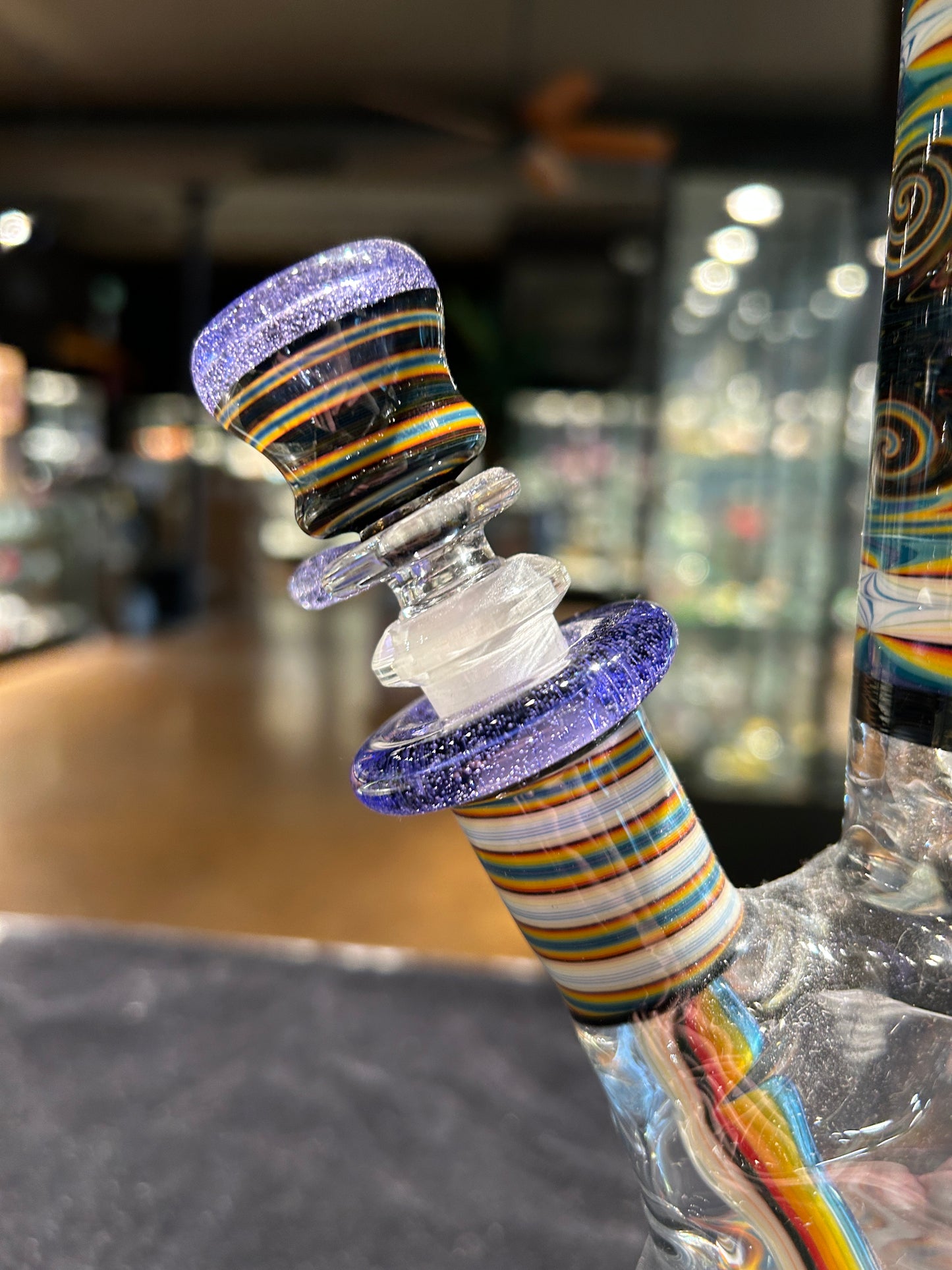 Hedman Headies Worked Beaker with Matching Downstem and Bowl (purple)