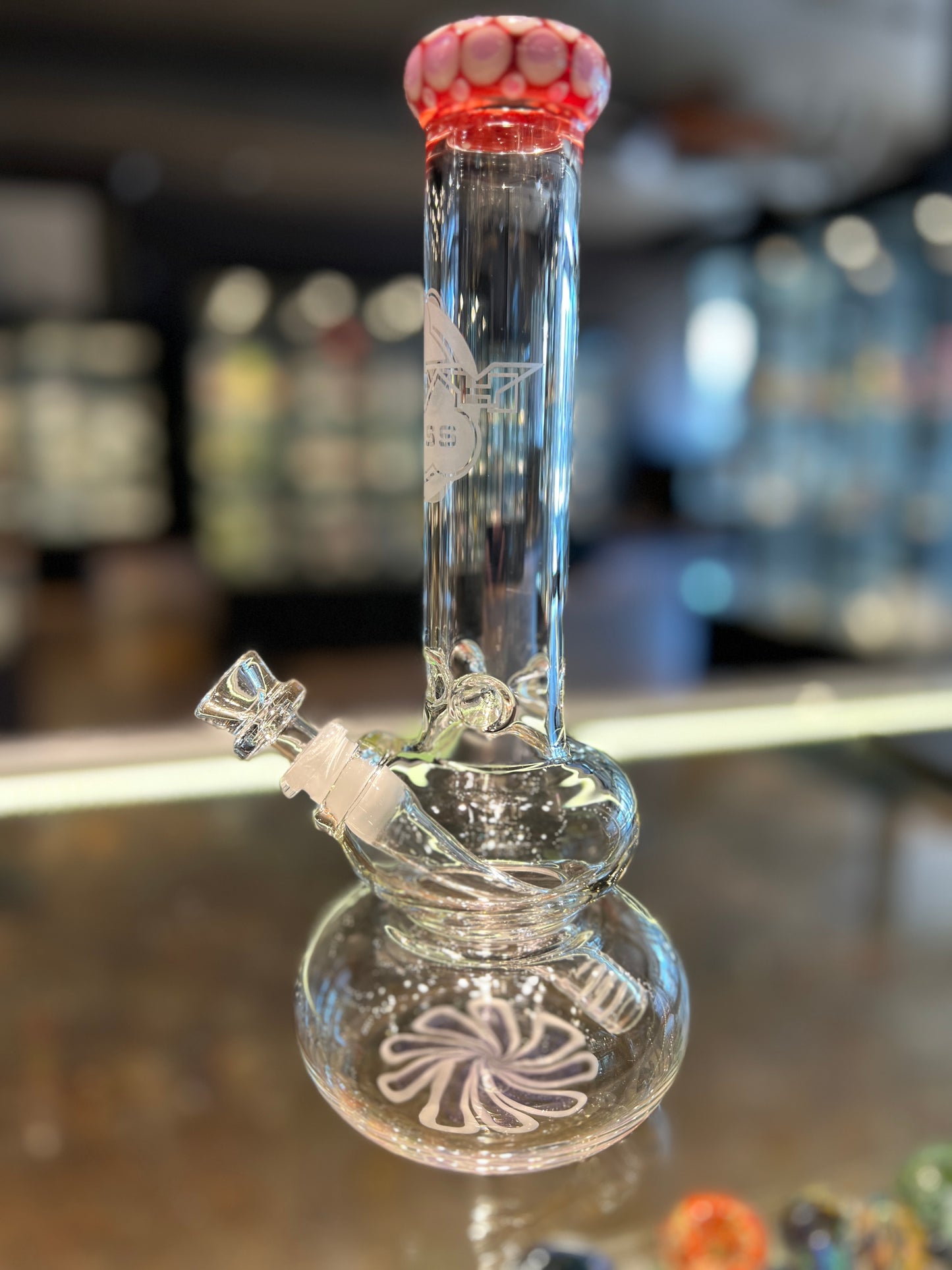 HVY Glass Mini 10" 38MM Double Bubble With worked Mouthpiece and Base