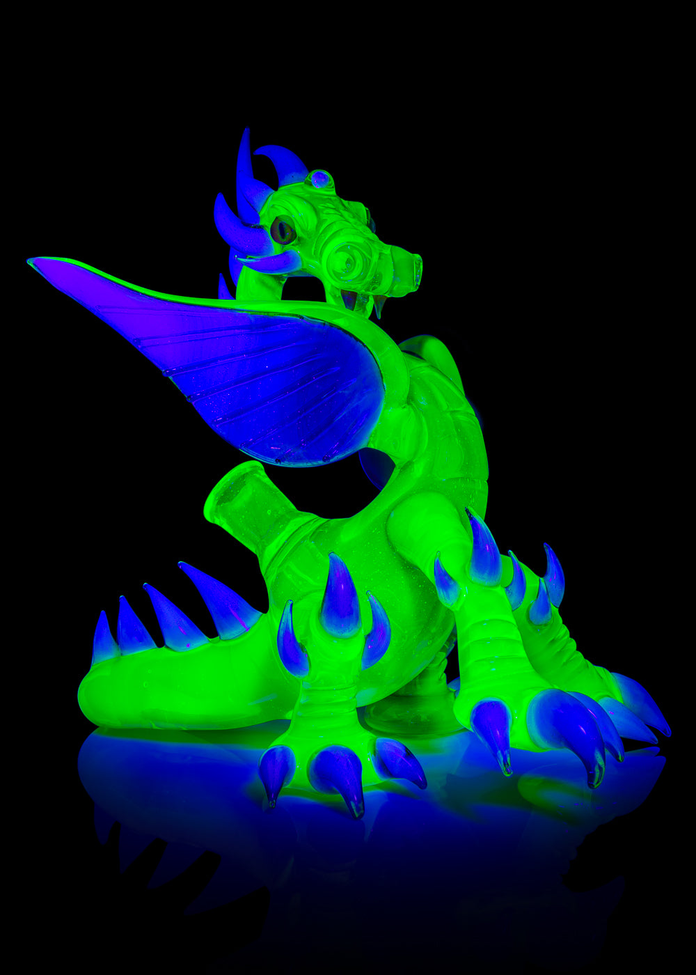 UV Reactive Half Life and Slyme Vapor Bubbler Dragon by Mike Luna