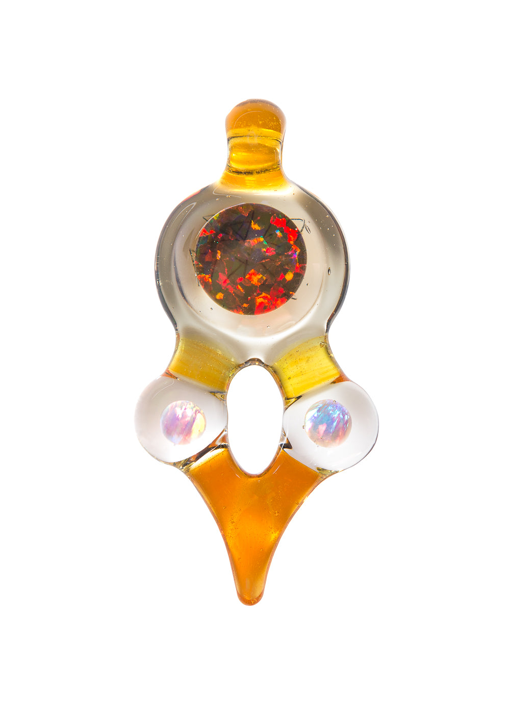 Serum and Transparent Orange Gate Keeper Pendant #2 by Big Z