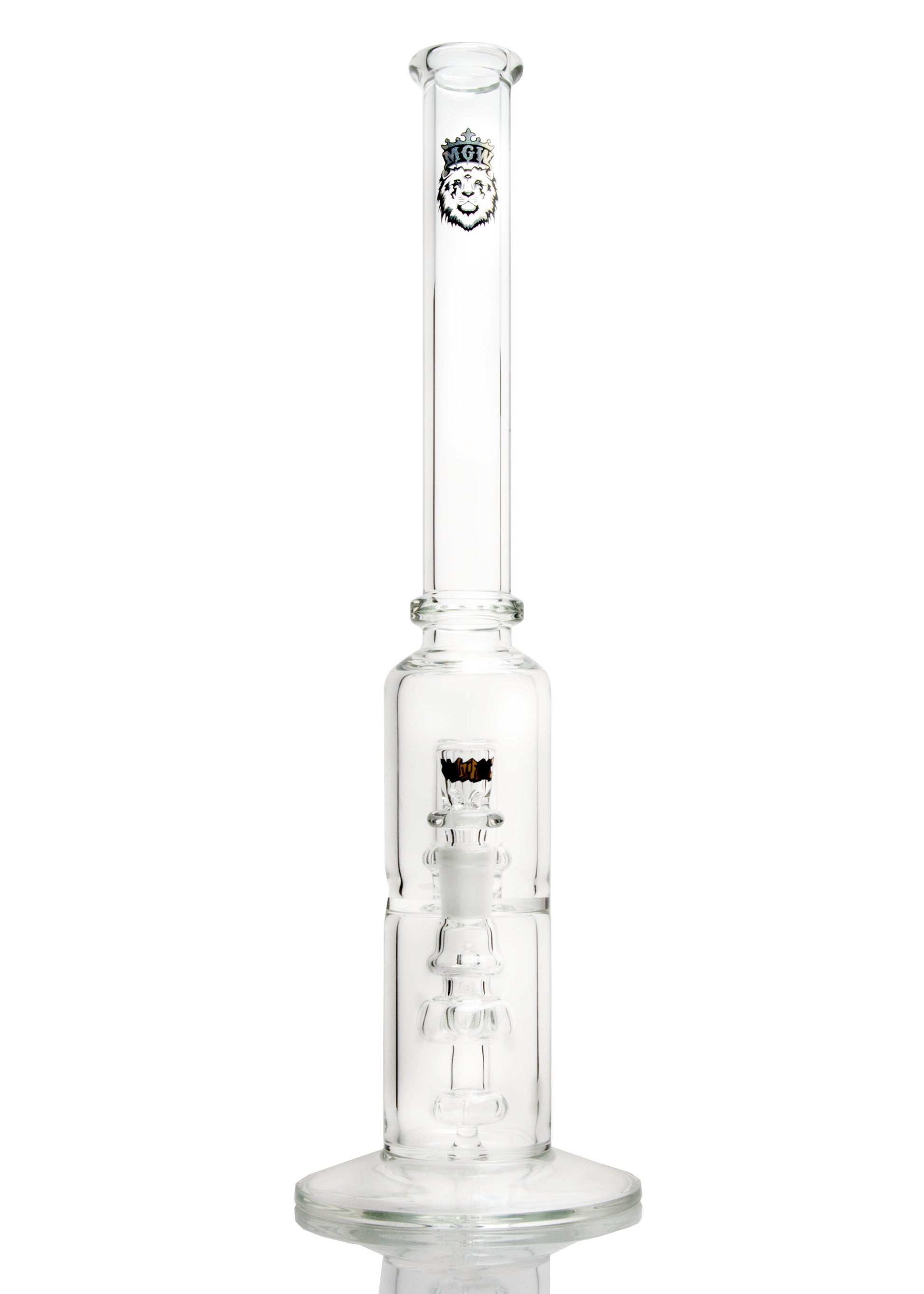 Manifest Glassworks Stemless Cirq-to-Cirq Tube with Logo in Black and Gold
