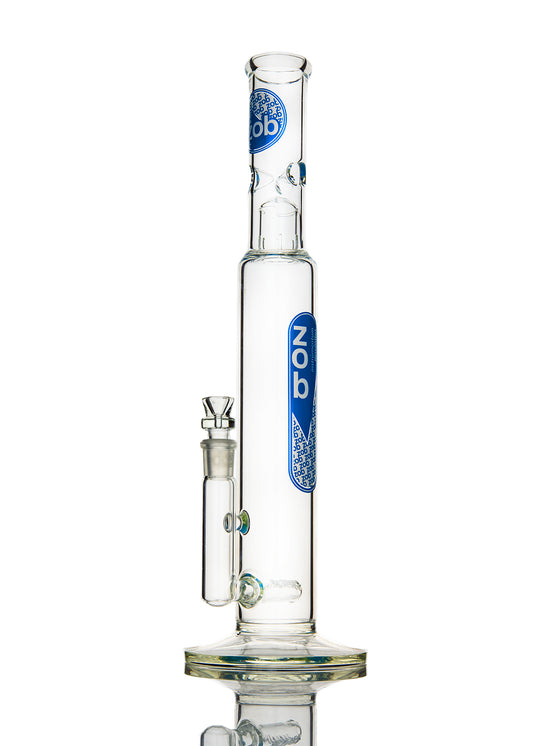 ZOB 18 Inch Stemless Diffused Slitted and Gridded with Blue and Gray Circle and Pill Logos Tube