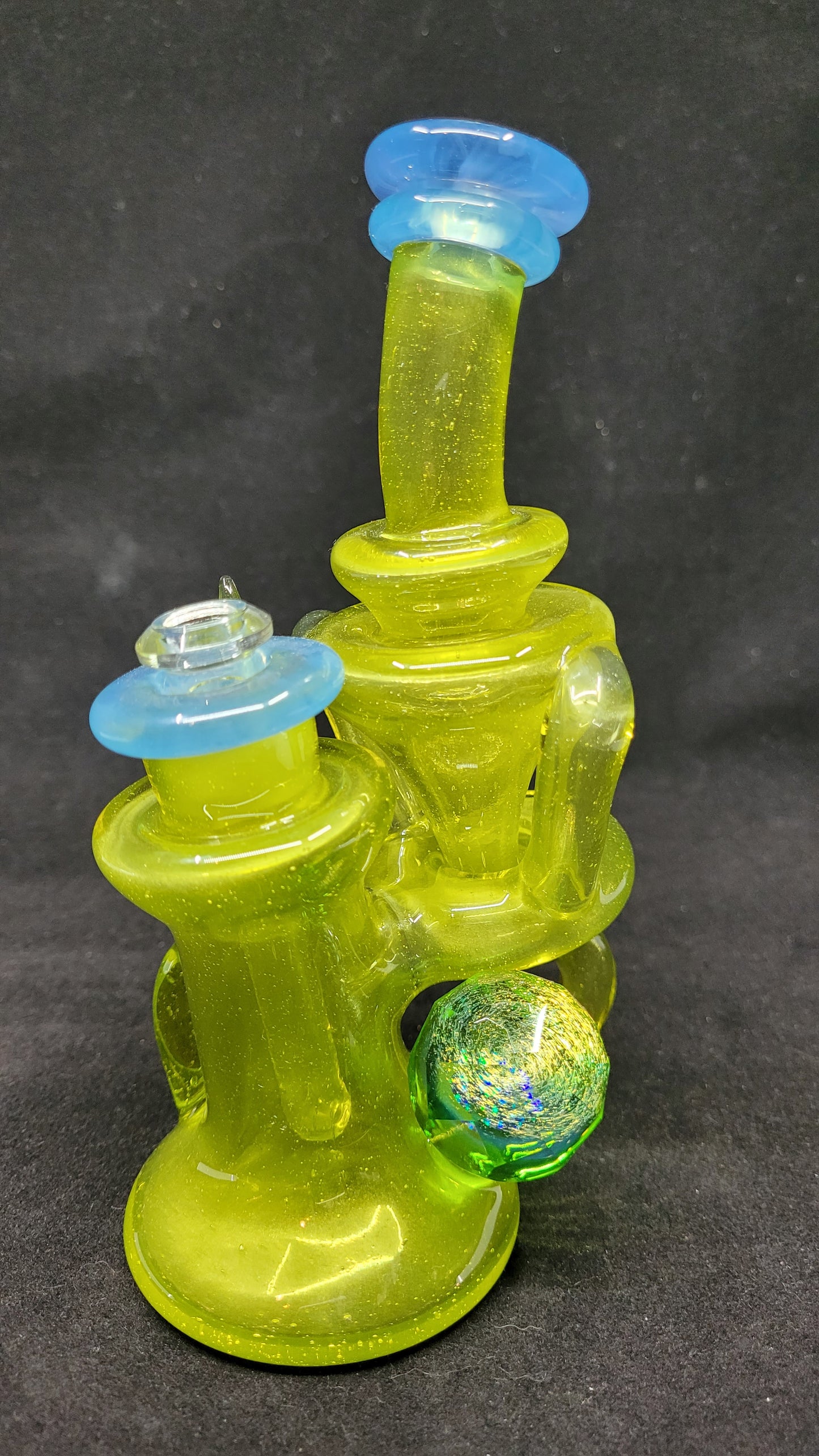 Mini ReBubblers W/ Trans HQ Color, Horns & Faceted Marble by CRUX GLASS