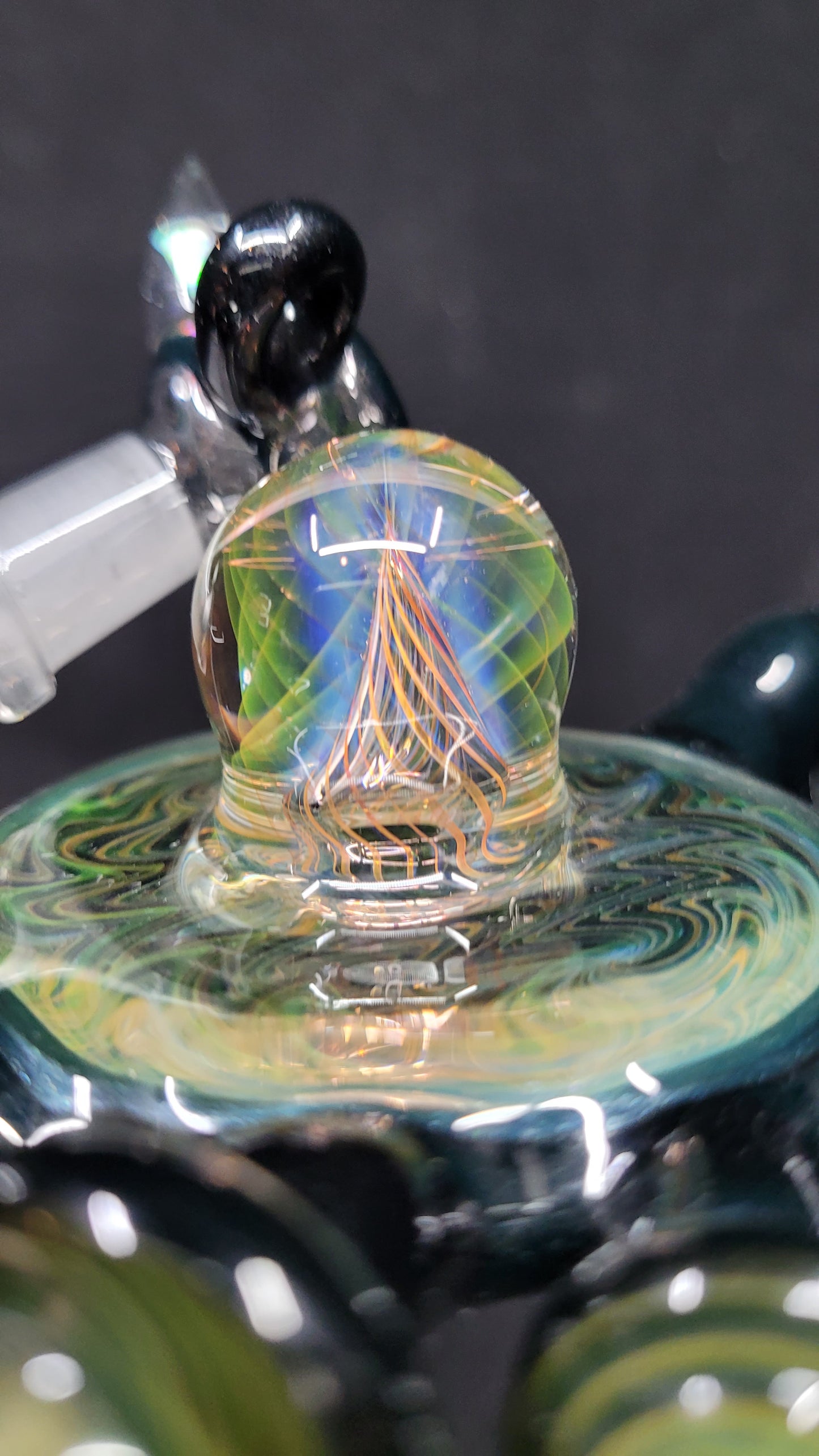 Big Z 10mm Worked Pendant Rig W/ Center Mib and Opal Carb Cap