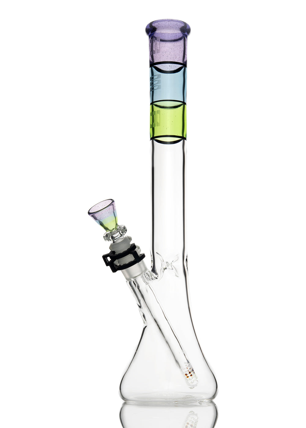 Ill Glass Custom 15 Inch 3 Color Mouthpiece Beaker 38mm with Matching Slide