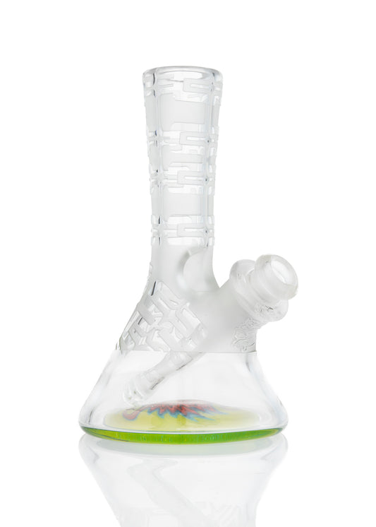 Uniquely Blasted Mini Vapor Tube with Reversal Bottom Beaker by Liberty 503