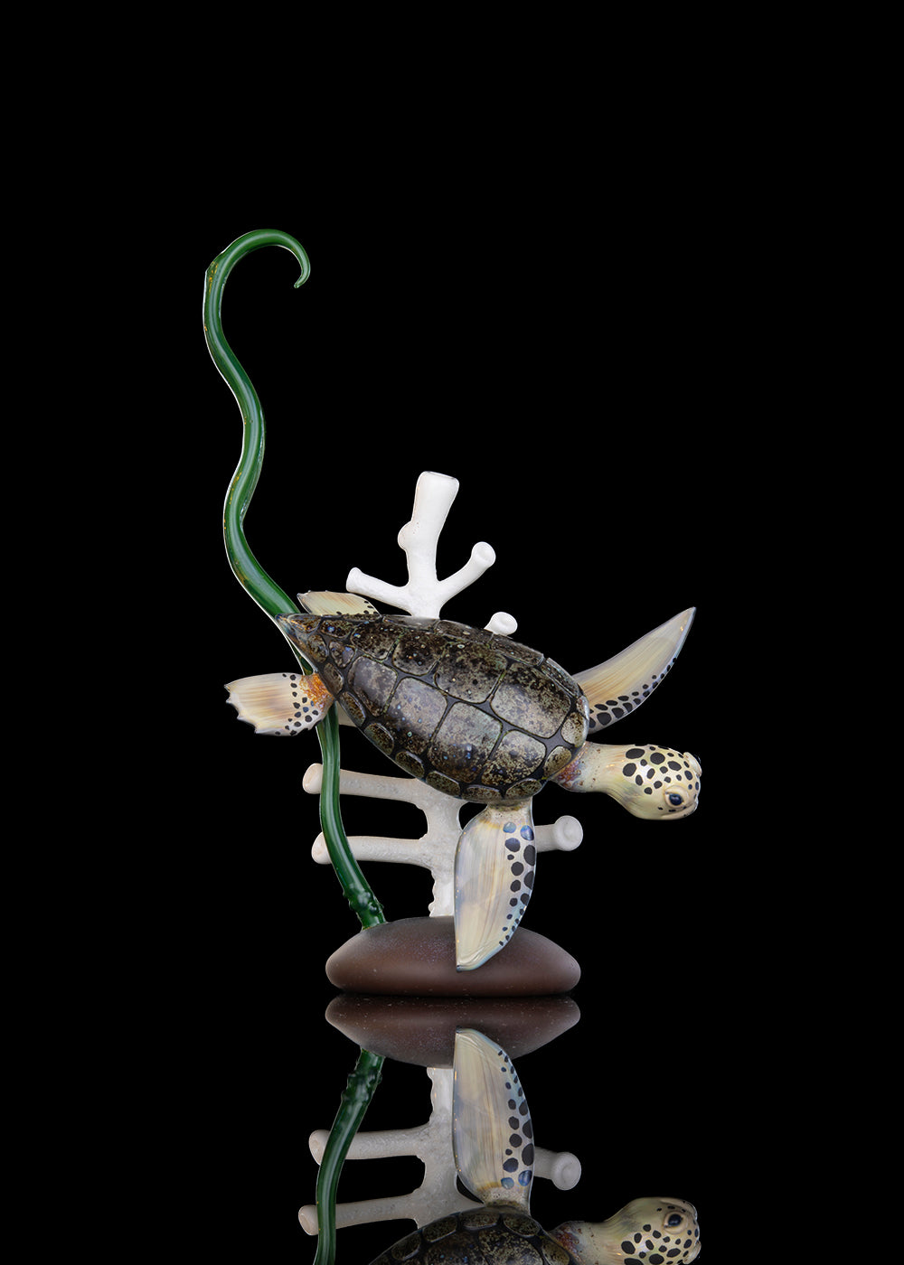 CLINTON ROMAN Sea Turtle Natural Bubbler by Clinton Roman
