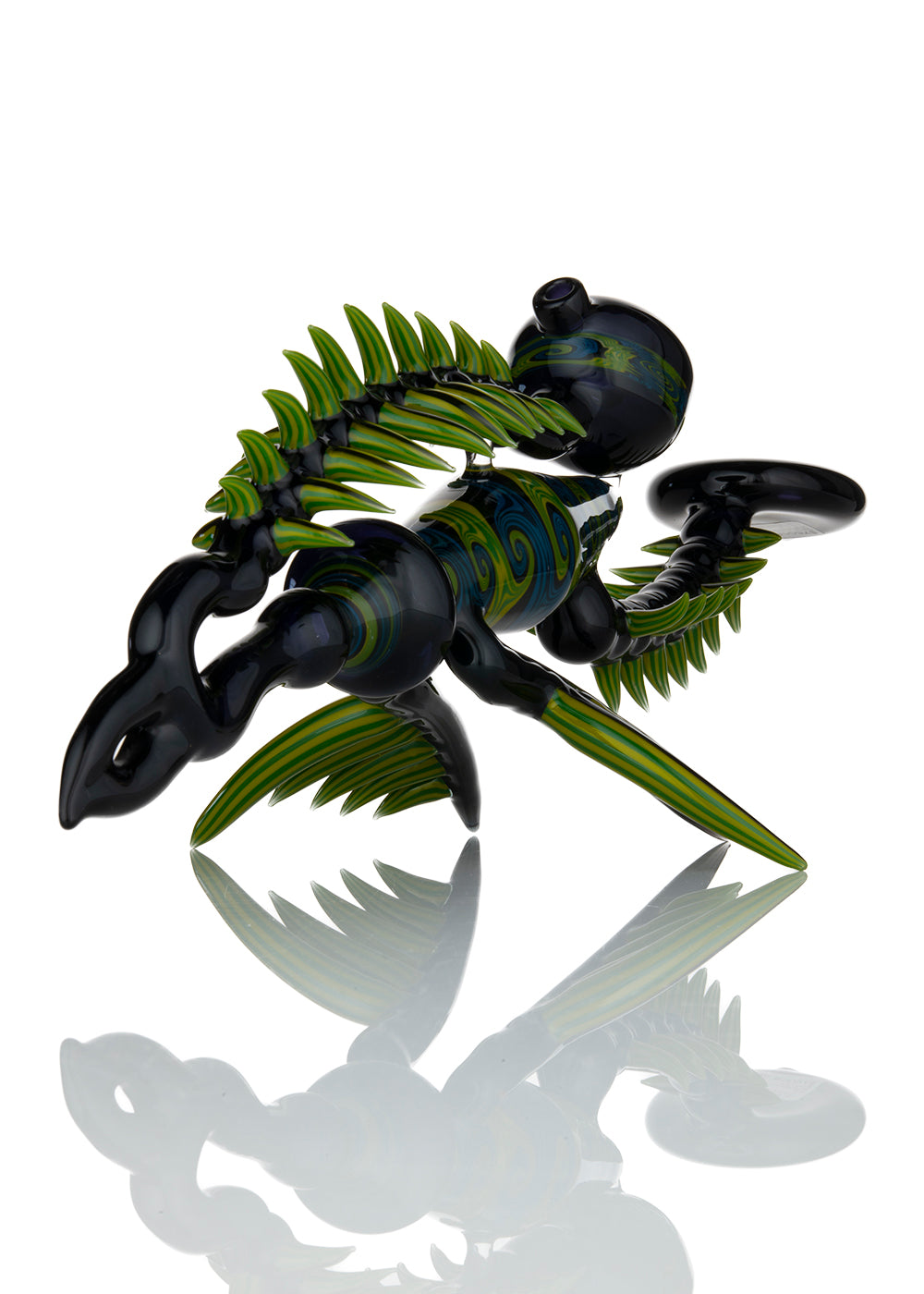 Spiked Stand Up in Black, Green, Blue, and Yellow Natural Bubbler by Cowboy and Banjo