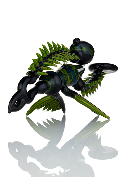 Spiked Stand Up in Black, Green, Blue, and Yellow Natural Bubbler by Cowboy and Banjo