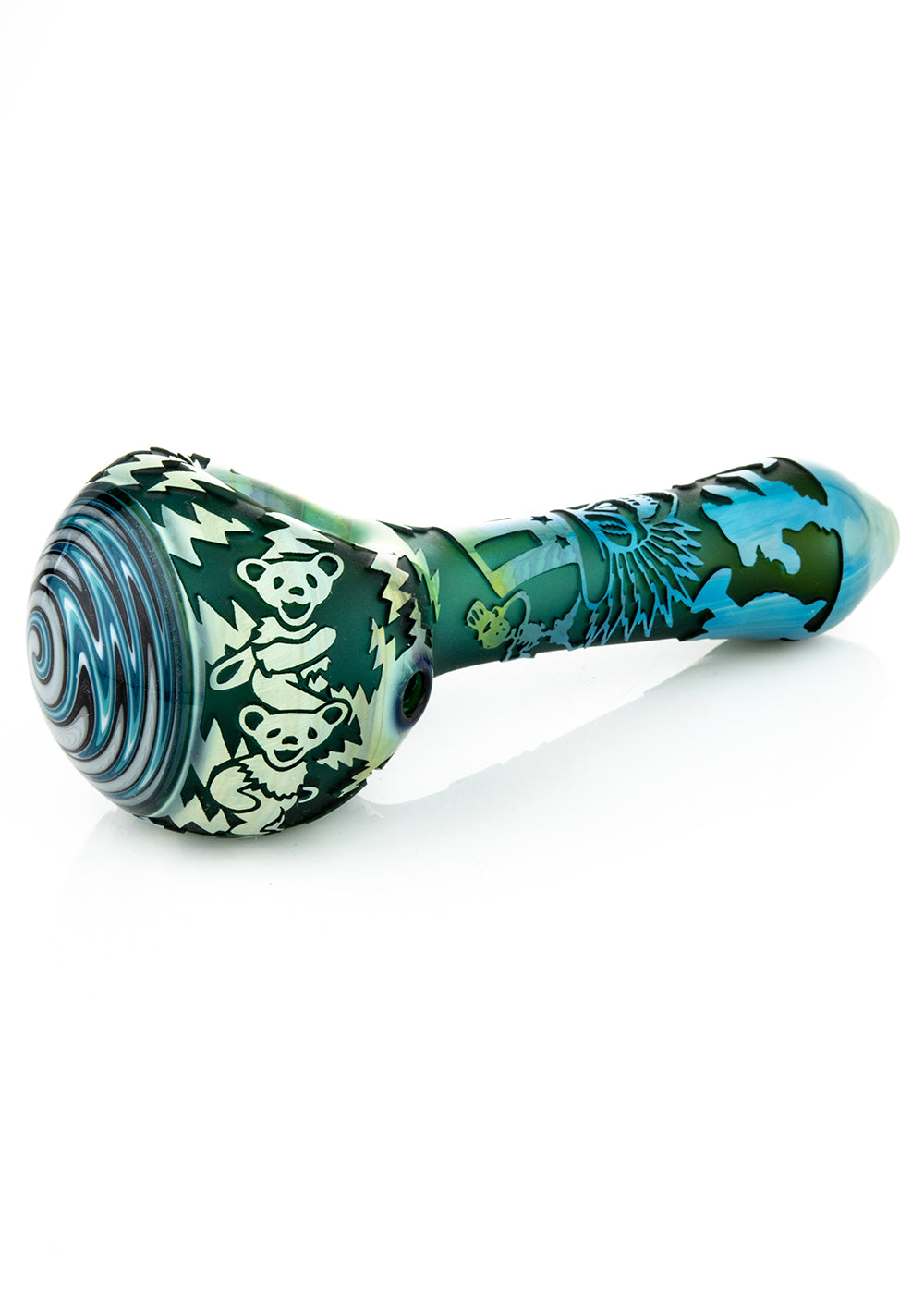 Liberty Glass Grateful Dead Colored Tubing Wig Wag Spoon #17