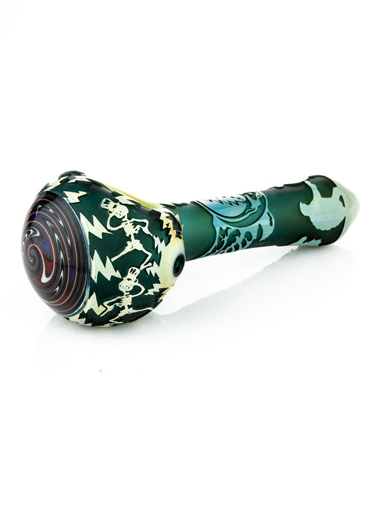 Liberty Glass Grateful Dead Color Tubing Wig Wag Spoon #25
