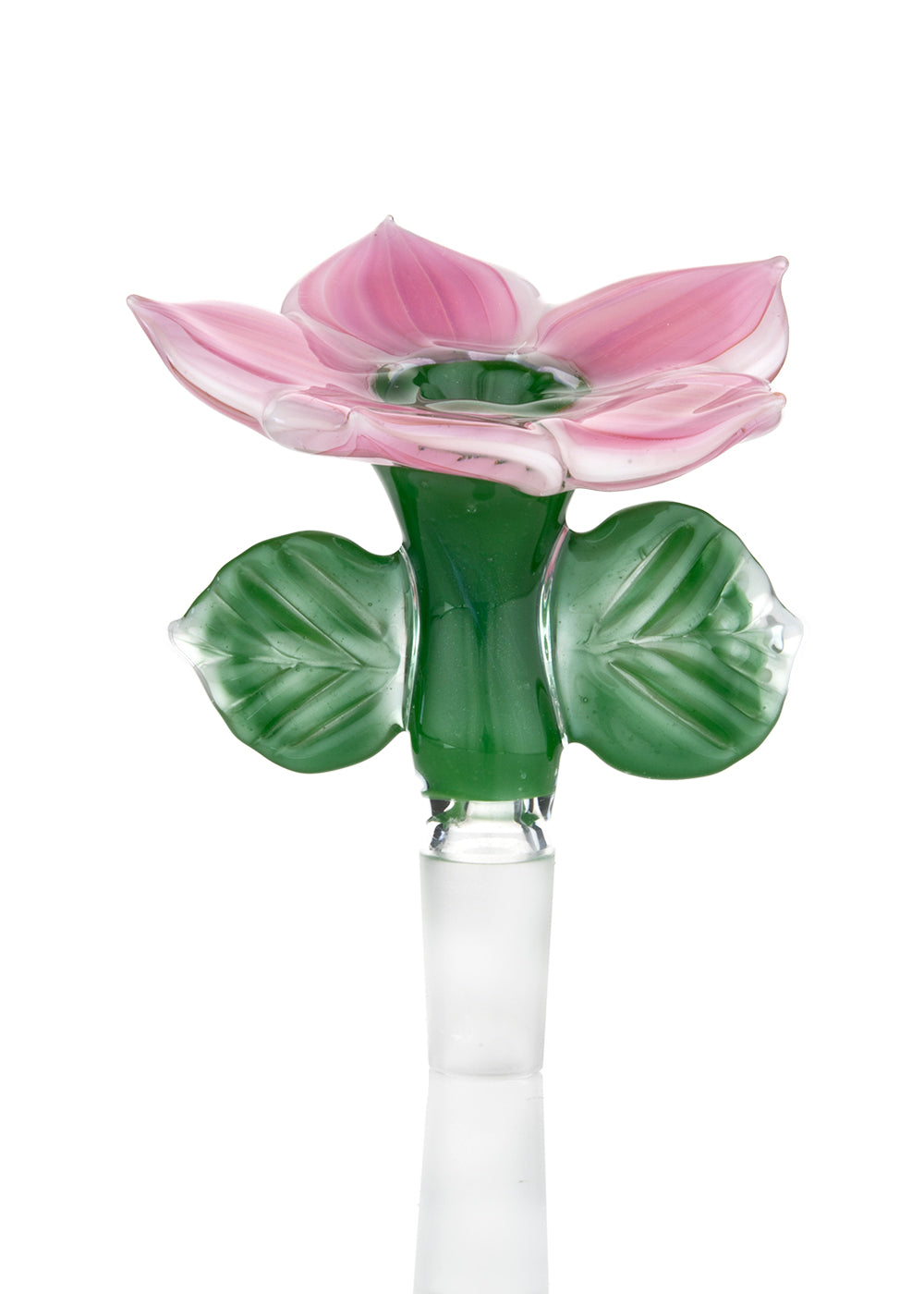 Heady 14mm Flower Slide in Pink, White, and OG Moss by Natey