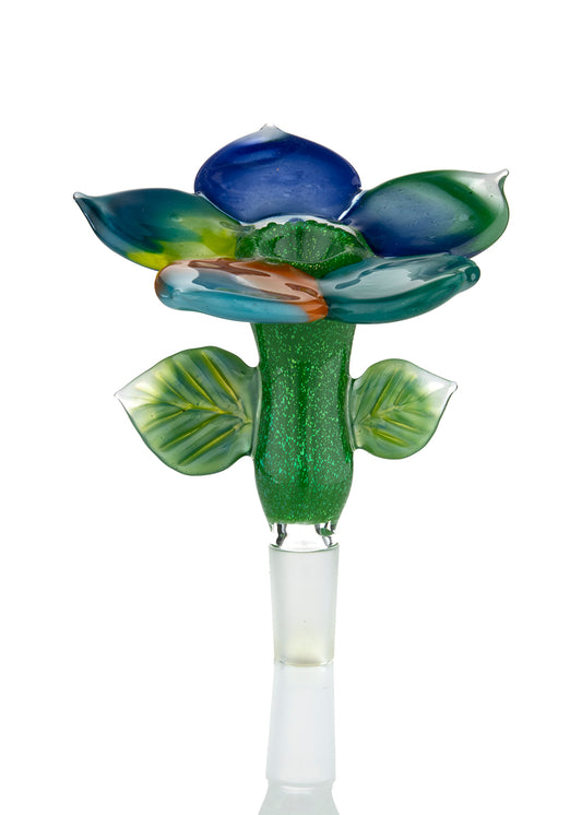 Heady 14mm Flower Slide in Rainbow and OG Moss by Natey