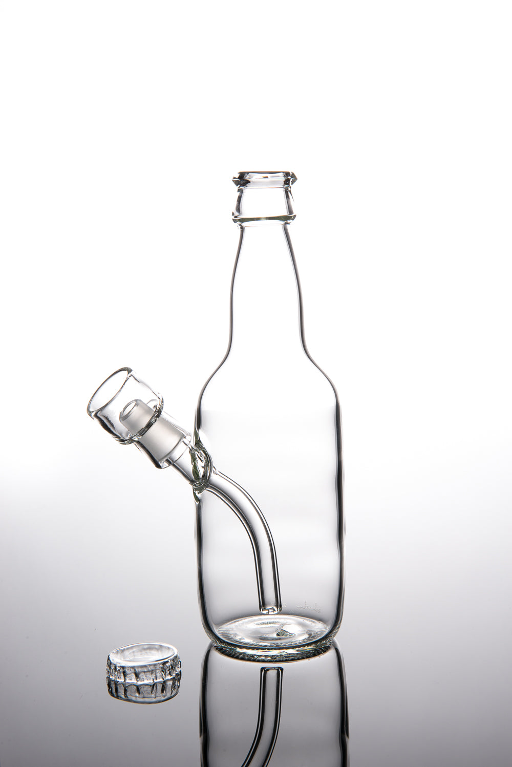 Clear Beer Bottle Vapor Bubbler with Carb Cap by Eskuche