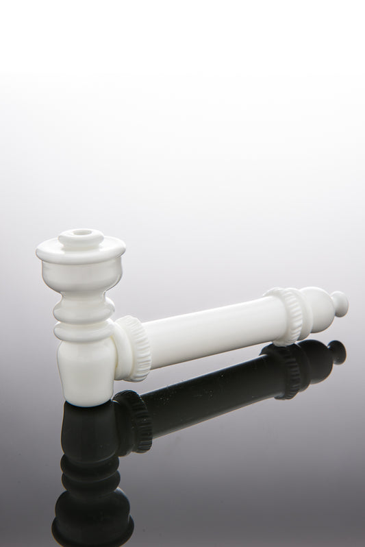 White Mock Classic Metal Hand Pipe Spoon #29 by Eskuche