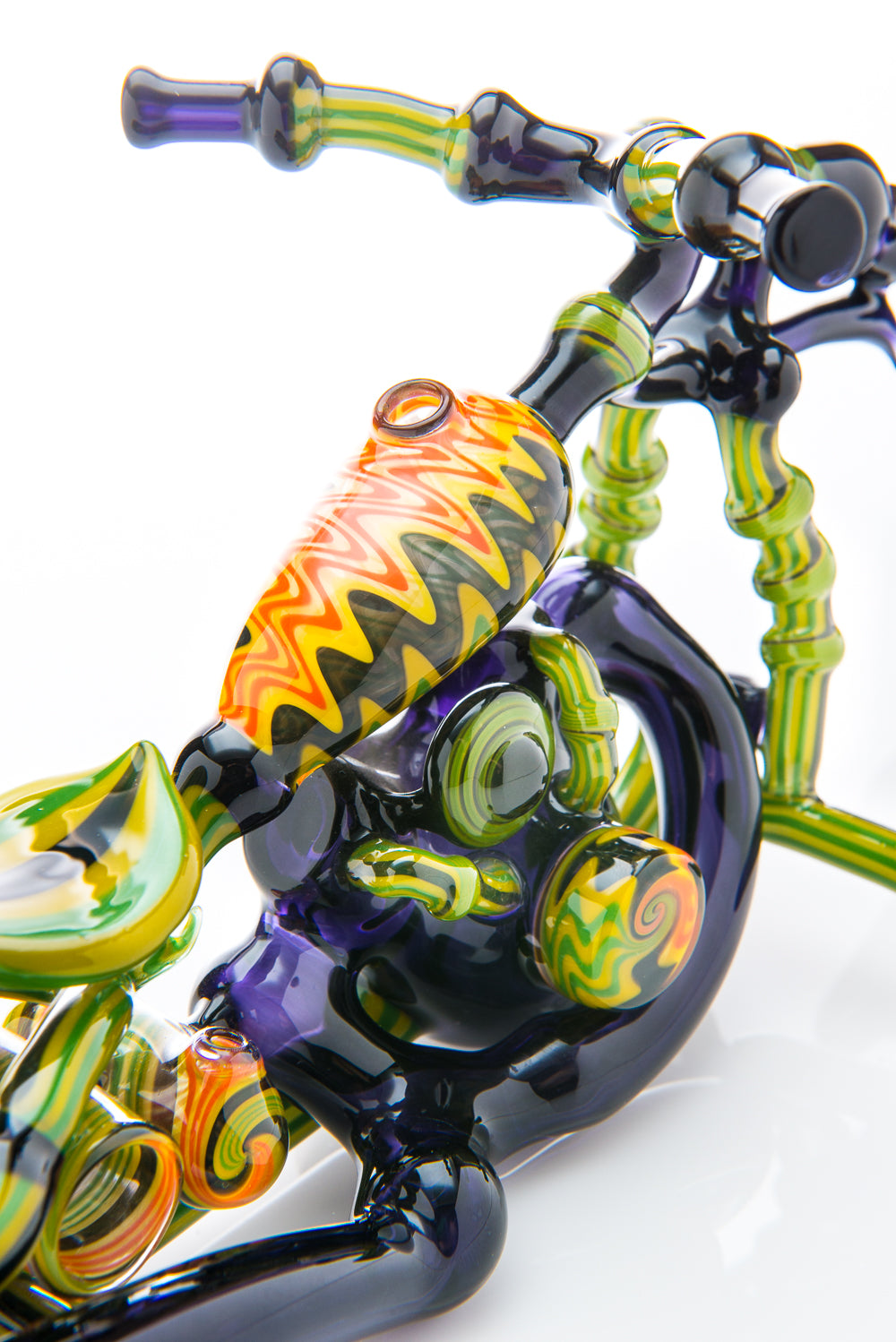 Custom Art Glass Pipe Motorcycle