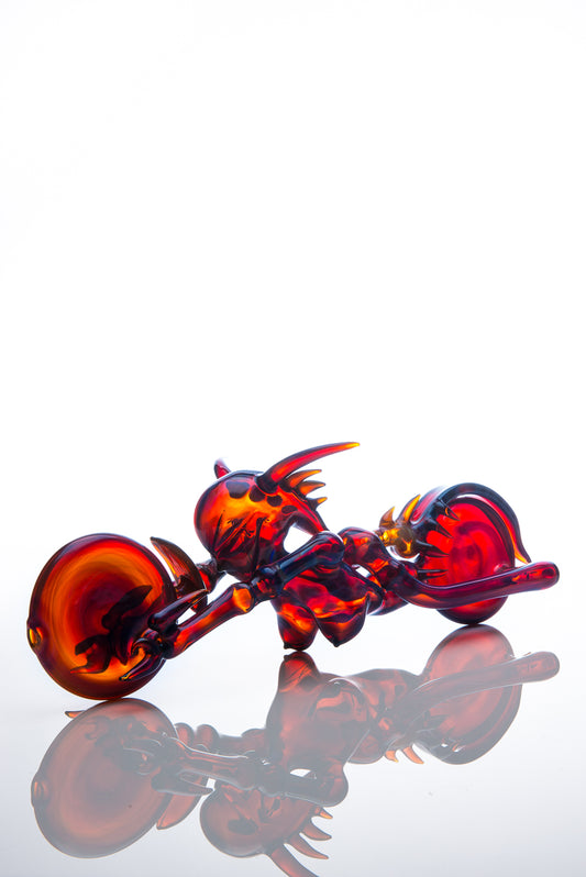 Lady on a Motorcycle Push Bubbler and Hand Pipe by Banjo