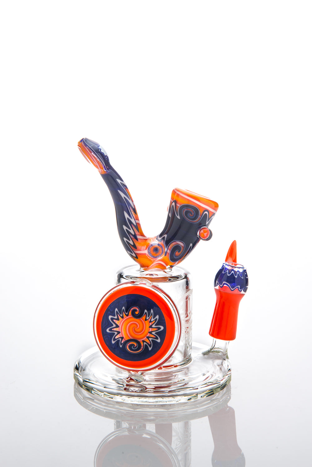 4.0 En4cer Worked Double Reversal Vapor Bubbler with Sherlock Mouthpiece