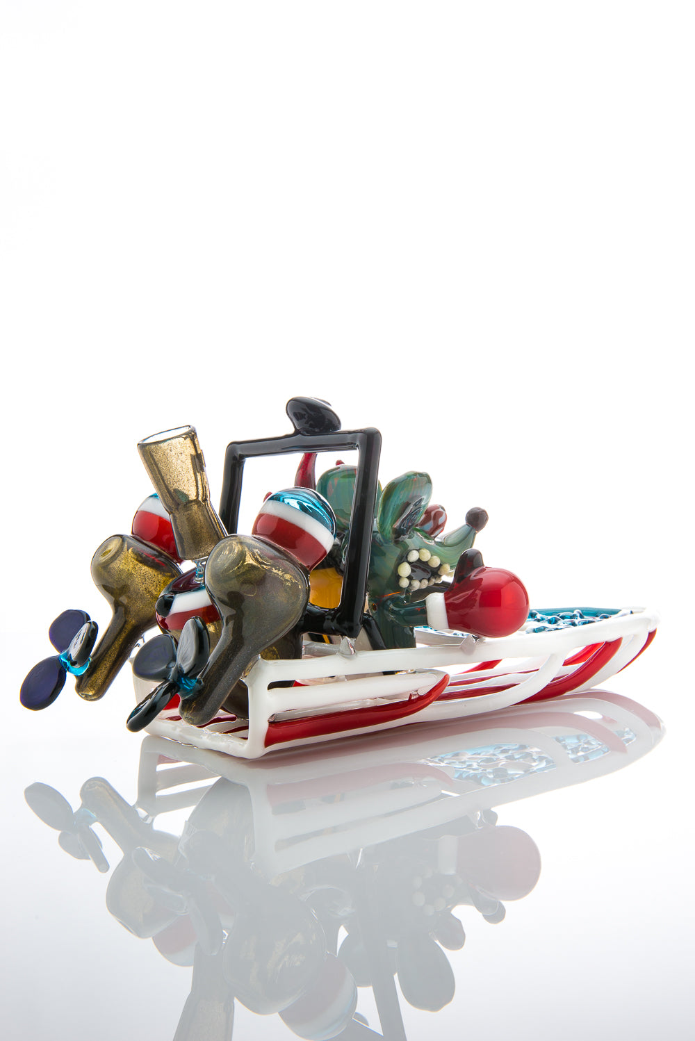 Illuzion Glass Galleries' 2014 July 4th First Friday Collaboration Vapor Bubbler by Hoobs, Hops, and JOP