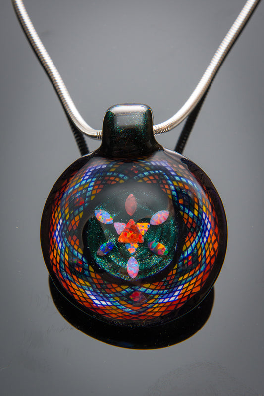 Sacred Geometry 14 Opal Fillacello Pendant by Adam Reetz