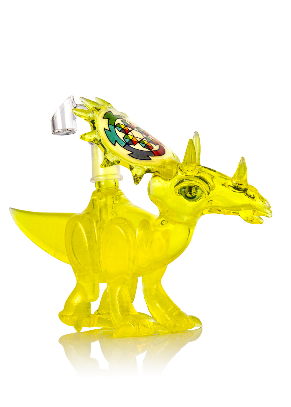 Lemon Drop Triceratops Vapor Bubbler with Disc Flip by WJC and Elbo