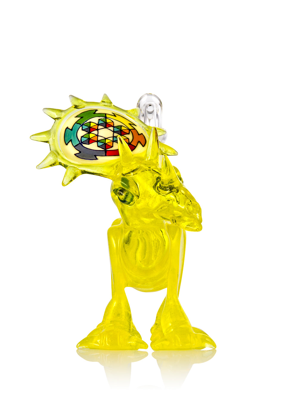 Lemon Drop Triceratops Vapor Bubbler with Disc Flip by WJC and Elbo