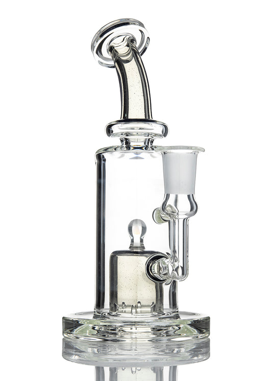 Opal top Perc Vaper Bubbler in CFL Blue Medusa by Michael Downs (Mike D Glass)