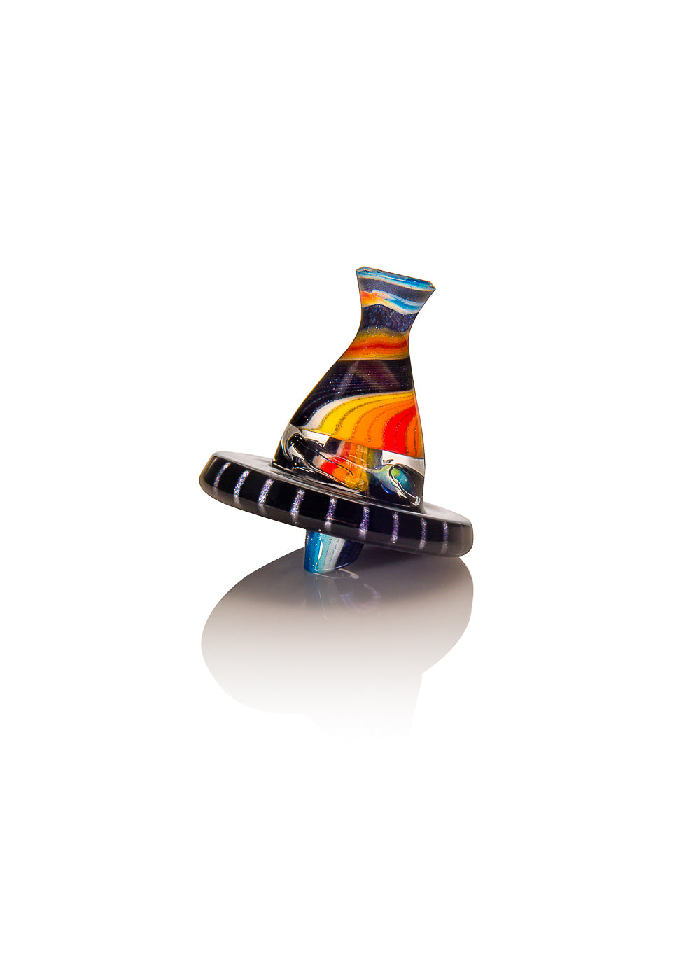 Ill Glass Custom Rainbow and Black Line Work Flux Cycler SP (with Stabilization Pilons)