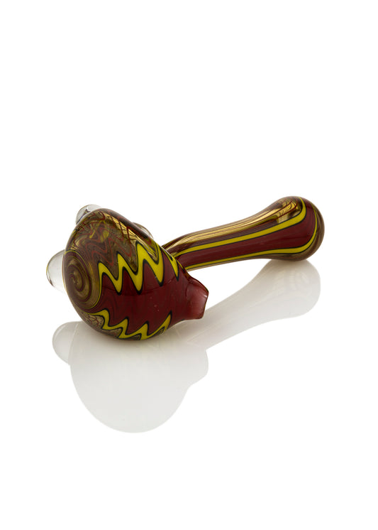 Tigers Eye and Red Line Work Spoon by Sand