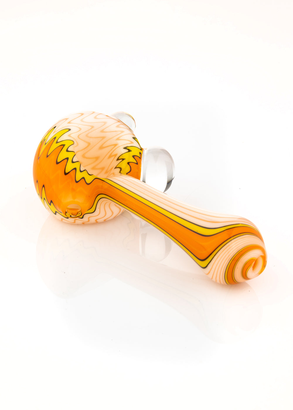 White and Orange Line Work Spoon by Sand