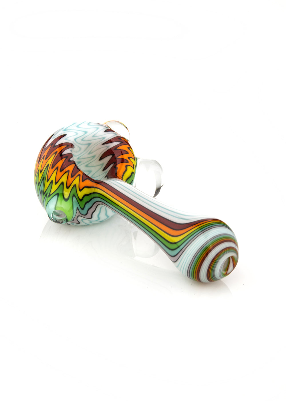 White Rainbow Line Work Spoon by Sand