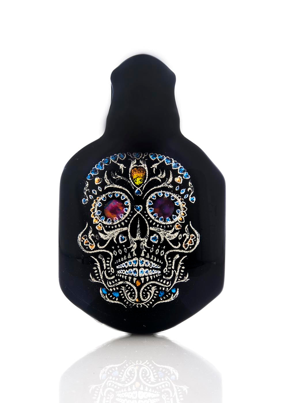 Sugar Skull Dichro Pendant with Opal #1 by Berzerker