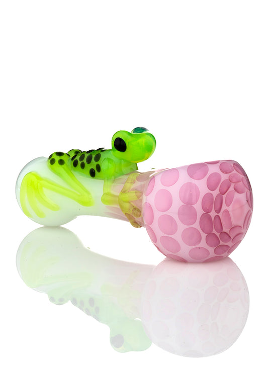 White Critter Spoon with Green Slyme Frog by Curtis Claw