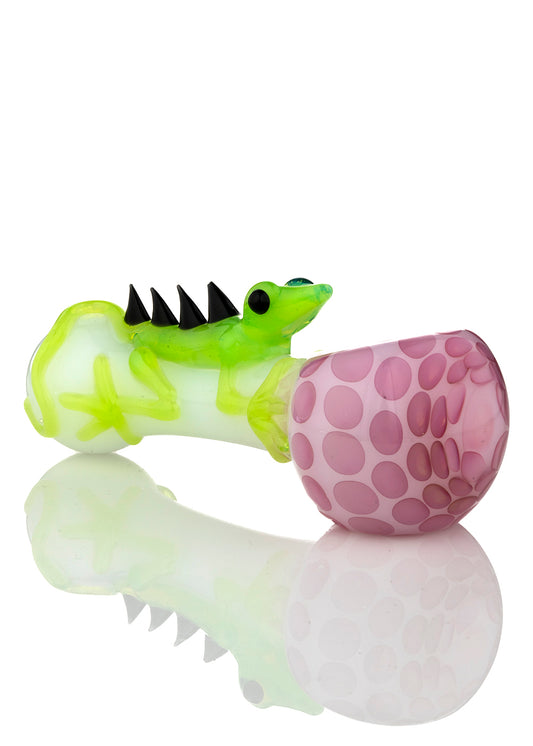 White Critter Spoon with Green Slyme Lizard by Curtis Claw