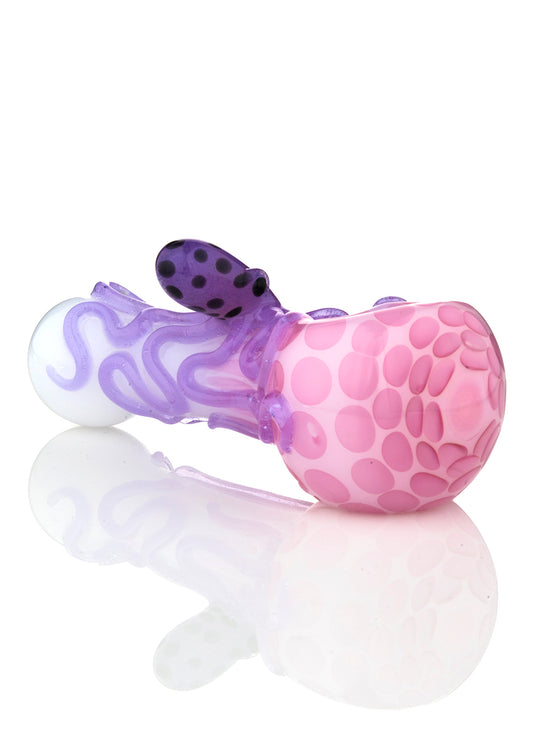 White Critter Spoon with Pink Slyme Octopus by Curtis Claw
