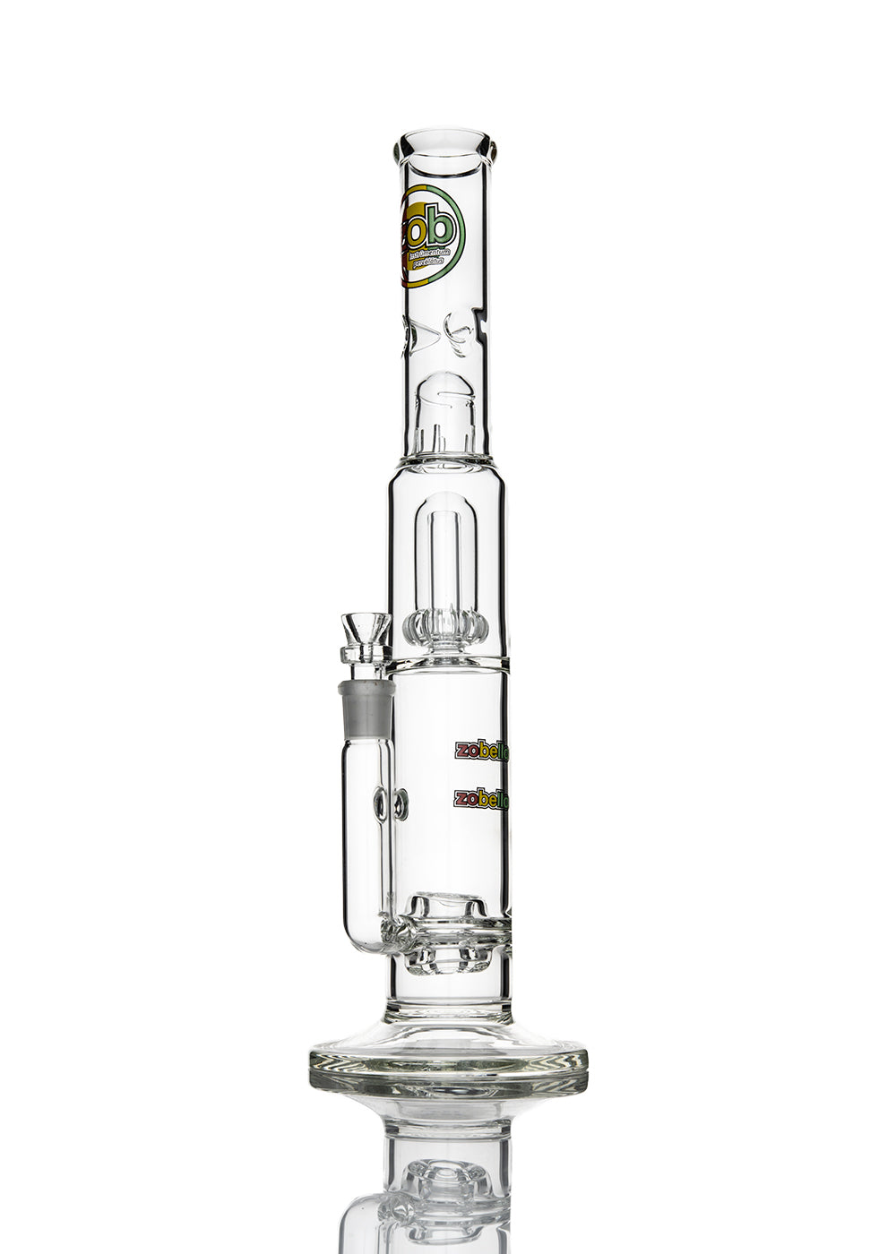 ZOB Zobello to UFO Perc Stemless Straight  with Rasta Circle Logo Tube