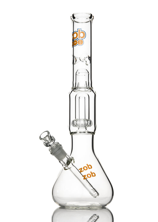 ZOB UFO Beaker with Splash Guard and Ice Pinch with Blue and Yellow Three Circle Logo Tube